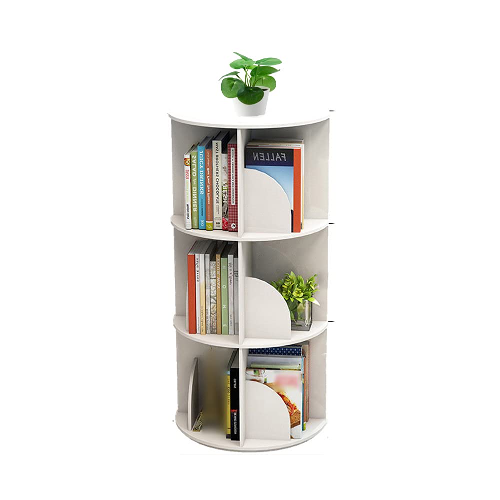TOYTEXX INC & DESIGN and 3 Tier 360° Rotating Stackable Shelves Bookshelf Organizer (White)