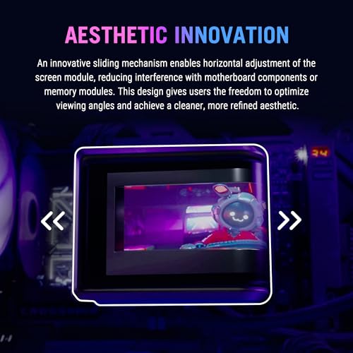 Image of ASUS ROG RYUO IV 360 ARGB with movable curved 6.67-inch AMOLED display that supports 3D-effect video or customizable system stats, plus Asetek Emma Gen8 V2 pump and pre-mounted daisy-chained ARGB fans