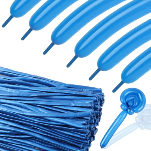 Image of 260 Balloons - Pearl Dark Blue Long Balloons for Balloon Arch & Party Deco | Pearl Dark Blue long balloons for balloon arch & string garland decorations, thick latex & easy to inflate, great for birthd