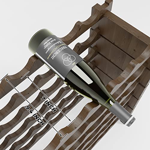 Beyond Your Thoughts Wine Rack Pine Wood 36 Bottle Capacity Stackable Storage Stand Display Shelves, Wobble-Free, Thicker Wood, Walnut (36 Bottle Capacity, 6 Rows X 6) #TOP3