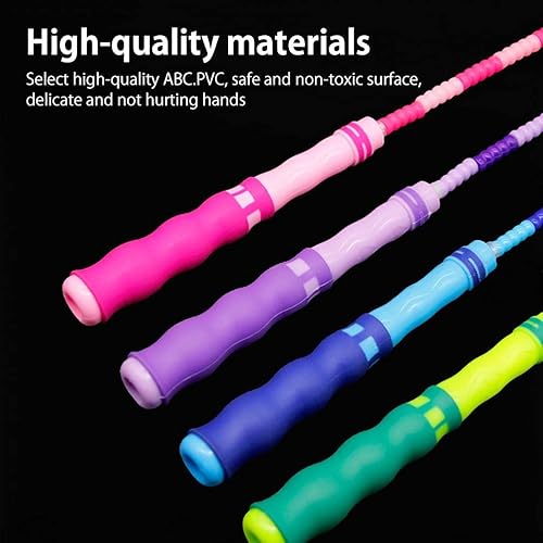 Miniatura 3 de Cuerda de cuentas, cuerda de saltar ajustable segmentada suave con cuentas para niños, mango ergonómico para niños y adultos pérdida de peso