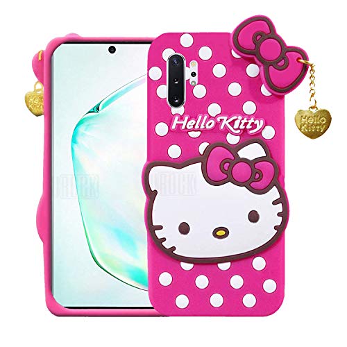 Image of Unirock Hello Kitty Back Case Cover for Samsung Galaxy Note 10+| 3D Cute Hello Kitty Case |Soft Silicone Rubber Back Cover with Pendant Kitty Cover for Samsung Galaxy Note 10+