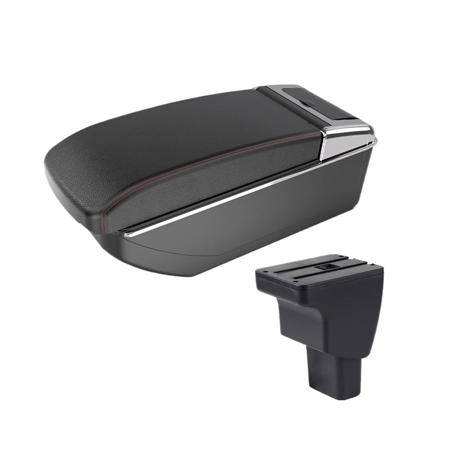 Ggwqoops Car Armrests For Hyundai I10 Armrest Car Box Interior Parts Details Retrofit Storage Accessories Armrest Box(B1 Black red NO USB)