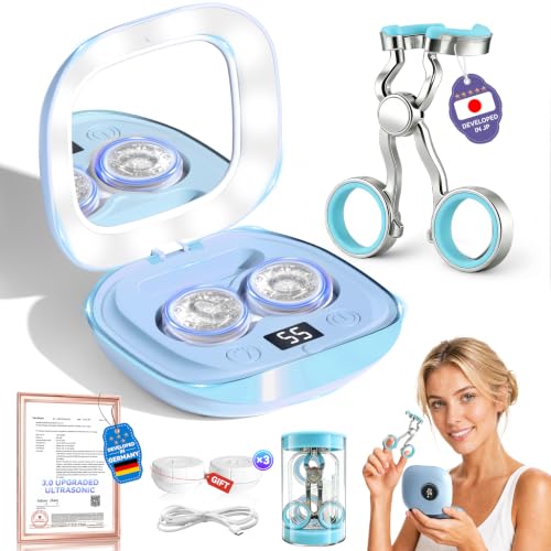Image of Ultrasonic Contact Lens Cleaner and Contact Lens Applicator Tool Kit (Blue+Blue)