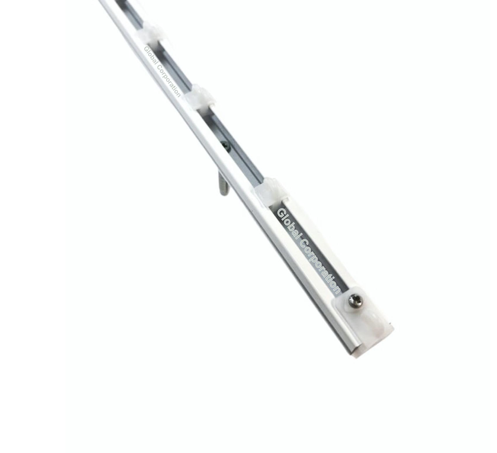Binario per tende a soffitto in alluminio bianco nero argento con scorrevoli da interno bastone per tendaggi tenda su misura moderni scorrimento movimento manuale strappo zineffa (320 cm, NERO)