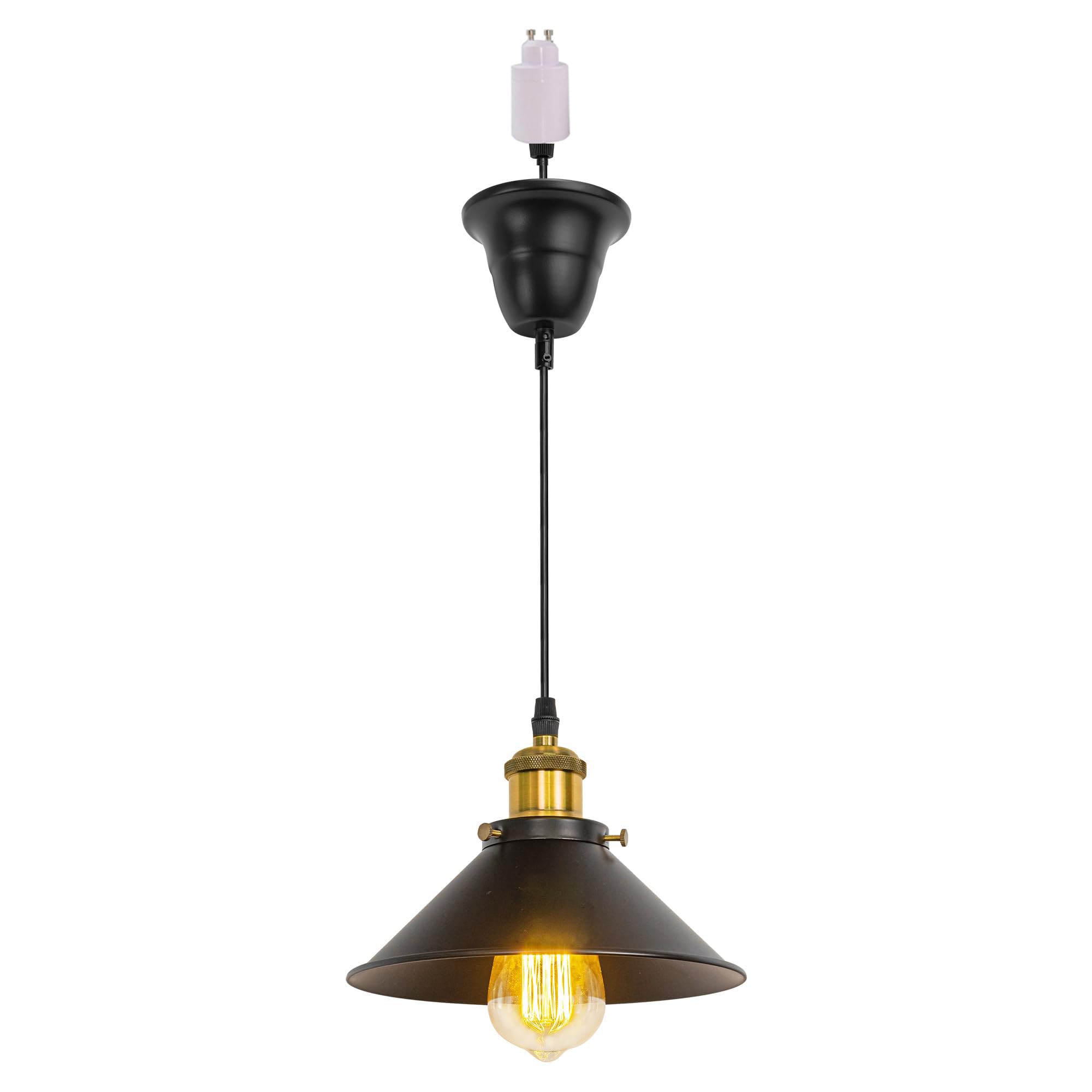 FSLiving Recessed Ceiling Round Downlight Fittings, Industrial Aluminum GU10 Downlights, Recessed Pendant Lights, Cutout Ø68-120mm, Convert GU10 Spotlight to Pendant, max. 60W 240V, TB1440