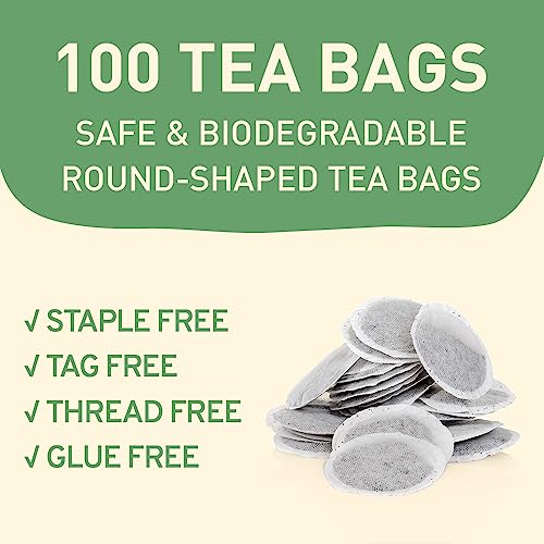 Handpick, Peppermint Tea Bags (100 Count) Non-Gmo, Caffeine Free, 100% Pure Peppermint Herbal Tea Bags- Minty, Fresh & Cool Flavor | Premium Round Eco-Conscious Tea Bags #TOP3