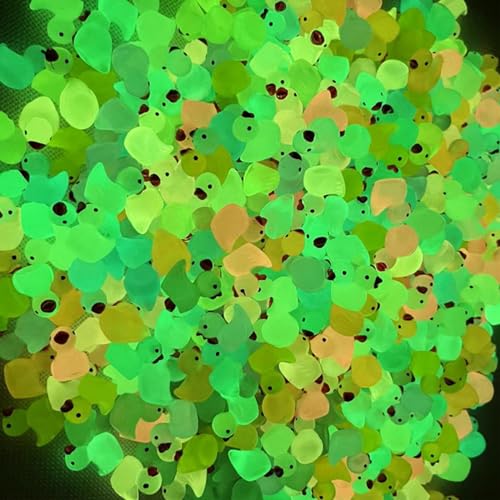 Elektheim 100 Stück Mini Leuchtende Harz Enten, Miniatur Bunte Harz, Kleine Enten zum Basteln für Aquarium Puppenhaus Miniaturgarten Handwerk Topfdekorationen DIY (10 Farben)