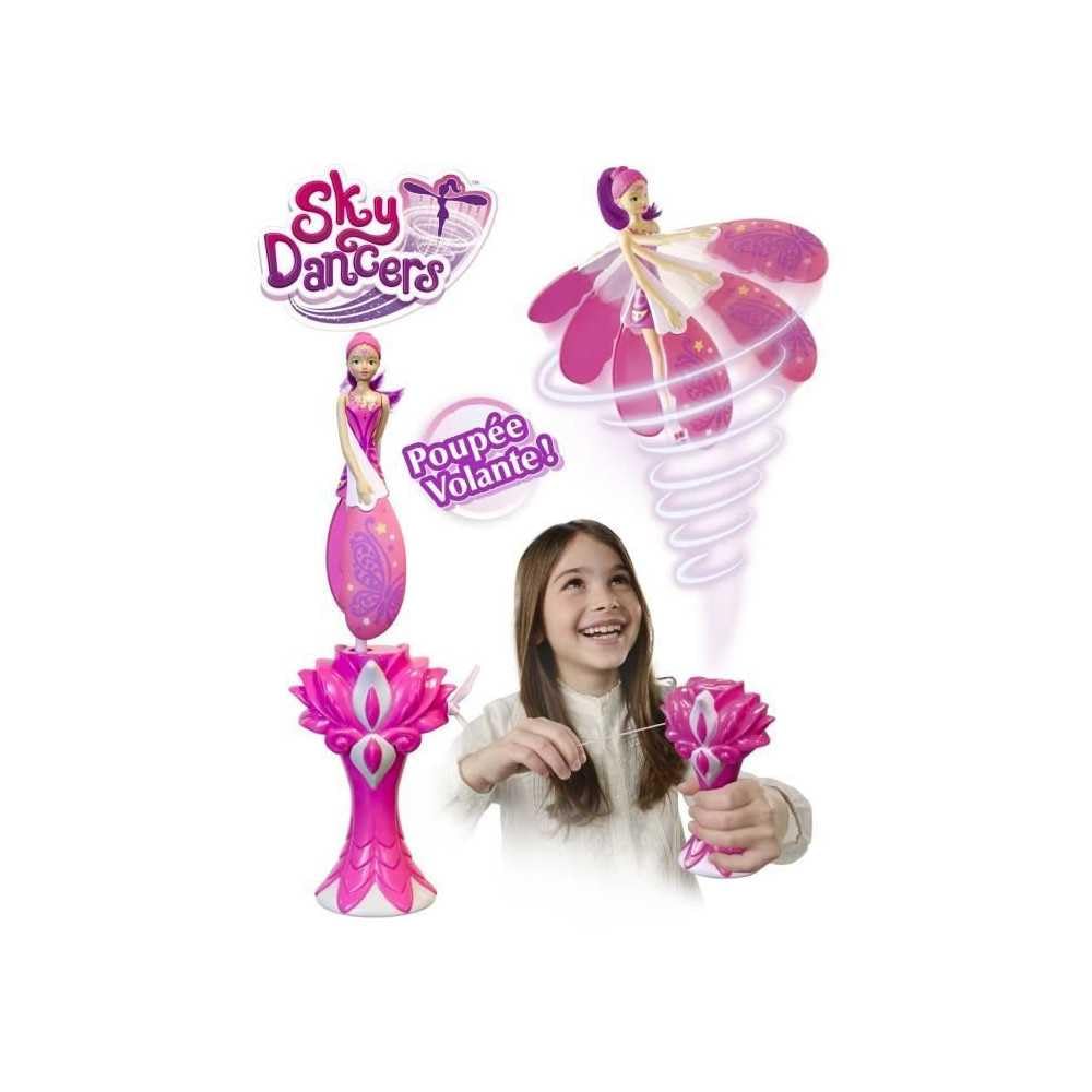 Lansay - SKY DANCERS - Pretty Poppy - Magiczna latająca lalka dla dzieci w wieku od 6 lat - Lalka wróżki 18 cm - Leci z wyrzutnią bez baterii - Zaskocz swoje dzieci - Pomysł na prezent urodzinowy