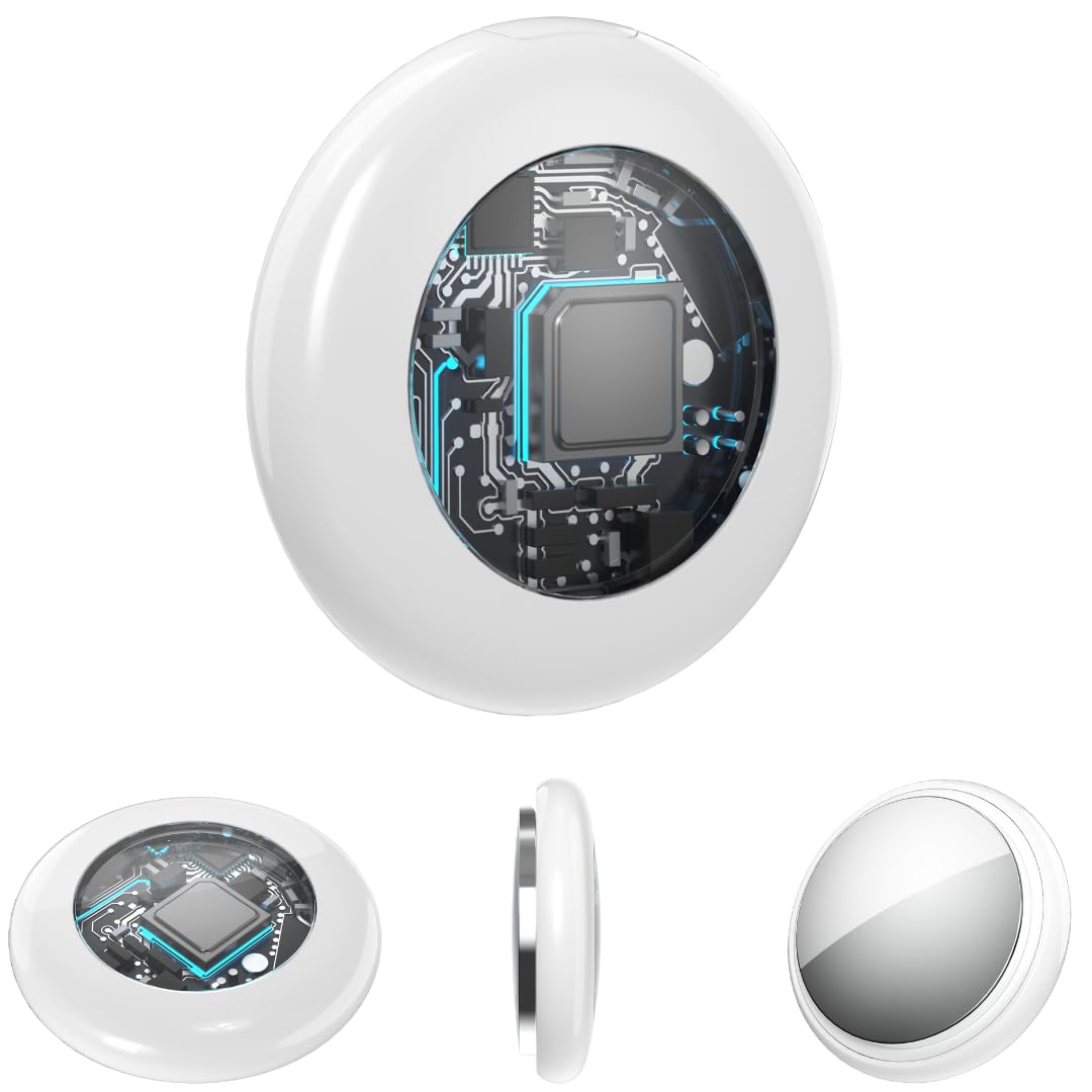 Tracker Bluetooth – okrągłe lub urządzenie do śledzenia kart – kompatybilne z Apple Find My – do kluczy, toreb, portfeli i bagażu – zestaw 1, 2 i 4 szt. (zestaw 4 szt. TX02 White)