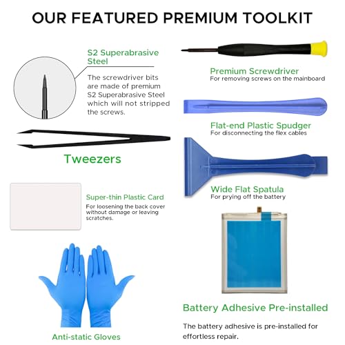 Image of GREEN FUSION for Galaxy S23 Plus Battery Replacement Kit, Compatible with SM-S916 Series, Includes Repair Tools