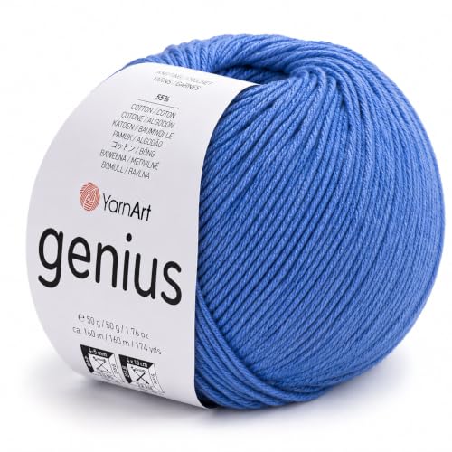 Image of YarnArt Genius Soft Cotton Blend Yarn, 1 Pack (1.76 oz / 174 Yds)