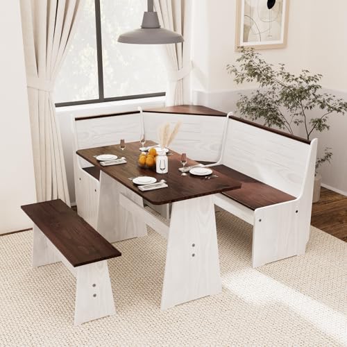 Image of Breakfast Nook Table Set Kitchen - Corner Dining Table Set for 4-6 people