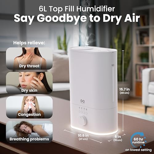 Everlasting Comfort Top Fill Humidifiers for Bedroom の商品画像 1