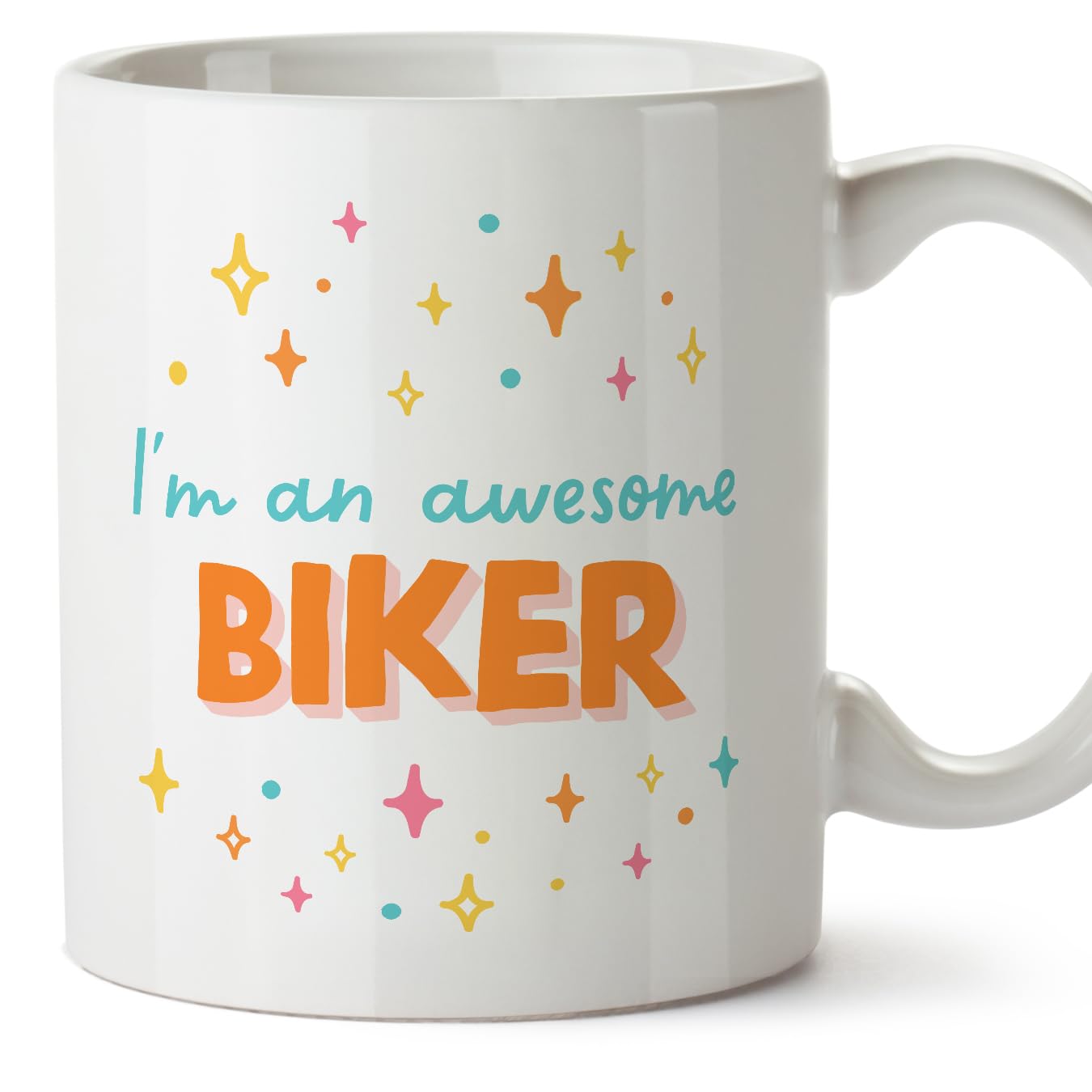 MUGFFINS Biker Woman Mug - in English - I'm Awesome! - Funny Gift for Colleagues - Ceramic 11oz Mug — image 1