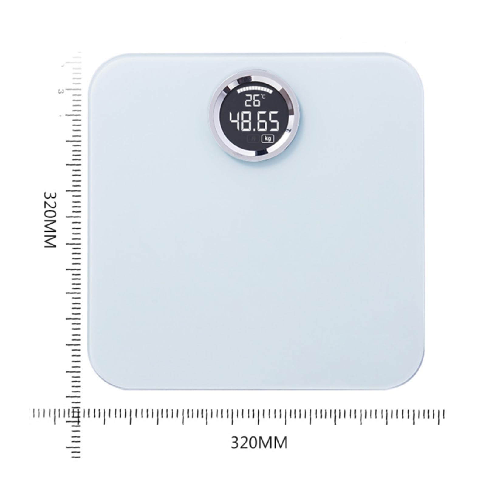 Báscula De Baño Pantalla Grande, Electrónica Inteligente Cristal Con LCD, Grasa Corporal For Suelo, Peso Digital For Equilibrio Preciso FáCil De Leer(White)