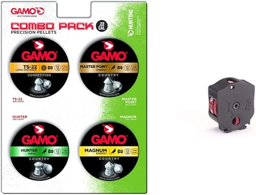 Gamo Paquete de pellets de rifle de aire y cargador (calibre .22)