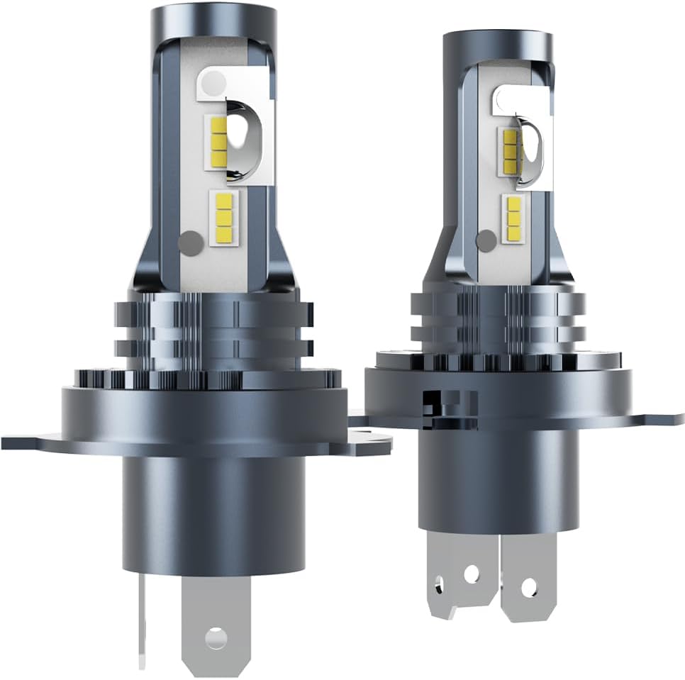 H19 H4 9003 HB2 HS1 LED Light Bulbs 20000Lm Bright 40W 6500K Fanless EMC Plug and Play for 12V Cars Motorcycles 24V Trucks, Fog Lamps, 2-Pack