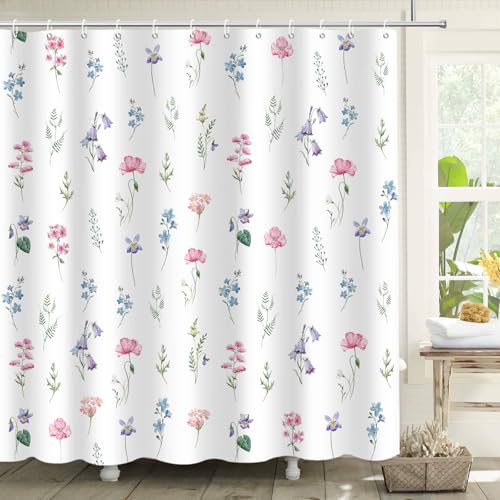 APROPHIC Duschvorhang Blumen 180x180 Duschvorhang Bunt wasserdichte Duschvorhänge Badewanne Sommer Blumen Badewannenvorhang mit 12 Haken
