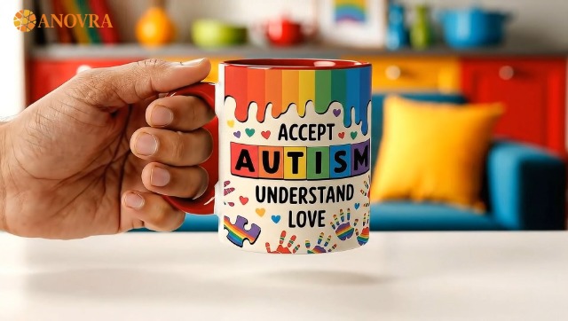 Taza de cerámica para conciencia del autismo 11 onzas miniatura 7