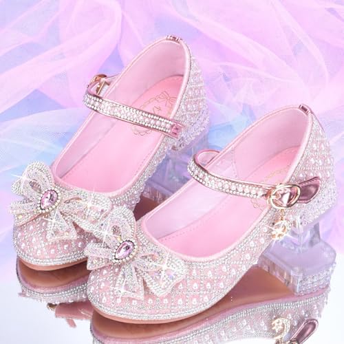 IWIHMIV Toddler Girl Mary Jane Shoes Little Girl Low Heels Dress Up Princess School Shoes for Wedding Party2