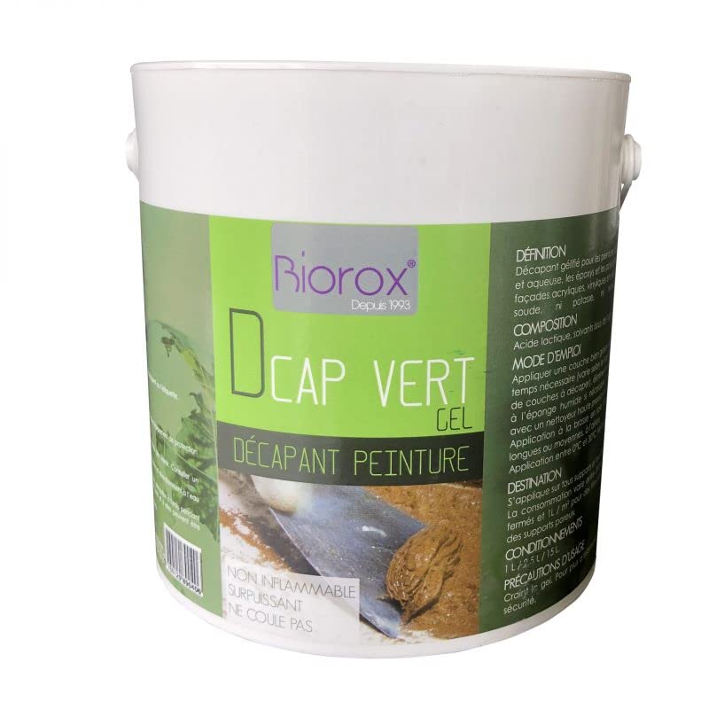 DCAP VERT GEL - Décapant Peinture et Vernis Surpuissant D'Origine Naturelle (1L)