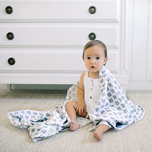 Image of aden + anais Swaddle Blanket, Boutique Muslin Blankets for Girls & Boys, Baby Receiving Swaddles, Ideal Newborn & Infant Swaddling Set, Perfect Shower Gifts, 4 Pack, Now + Zen