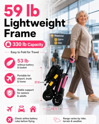 Image of Lightweight Folding Mobility Scooter for Adults & Seniors