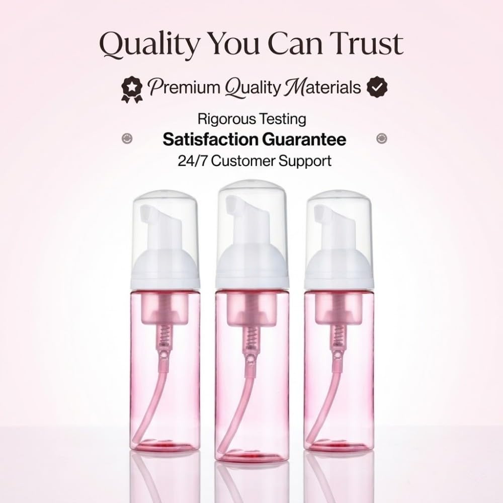 3 Pezzi Flaconi Dispenser Schiuma Vuoti, 60ml Boccette in Plastica PET con Pompa, Perfetto per Viaggi e Uso Quotidiano, Contenitori Ricaricabili e Ermetici