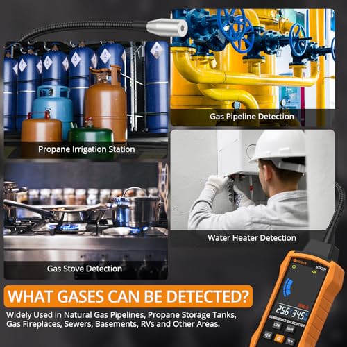 Miniatura 6 de Neoteck Detector De Gas Natural Detector De Fugas De Gas Con Sonda Flexible De 12 Pulgadas Detector De Gas Combustible Con Alarma Audible Y Visual Para Vivienda Caravana Estufa Gasoducto