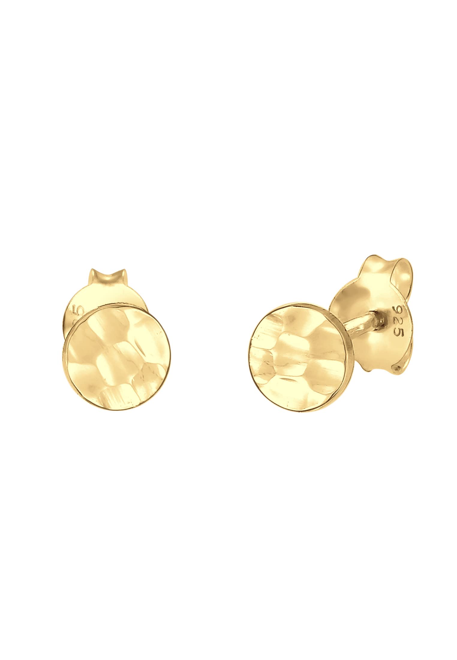 Elli Earrings Women Circle Motif Hammered in 925 Sterling Silver