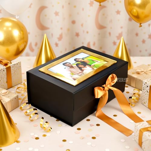 Image of RBS- Gift Box for Packing (23 x 16 x 10 cm) Premium Gift Box Empty (1 Pack) Multipurpose Hamper Boxes for Empty Elegant Gift Boxes for Birthday Holds Upto 5kg (Gold Frame)