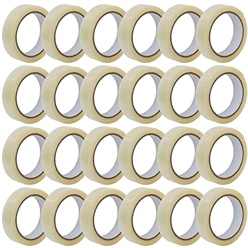 Coselena 24 Pack Cellotape Roll - 24mm x 66m Heavy Duty Sticky Packaging Tape - Easy to Use Crystal Clear Parcel Tape - Ideal Packing Tape for Tape Dispenser, Tape Gun & Cardboard Boxes for Moving