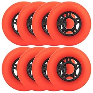 WHEELCOME 8er-Pack Inline-Skate-Rollen Orange 80mm