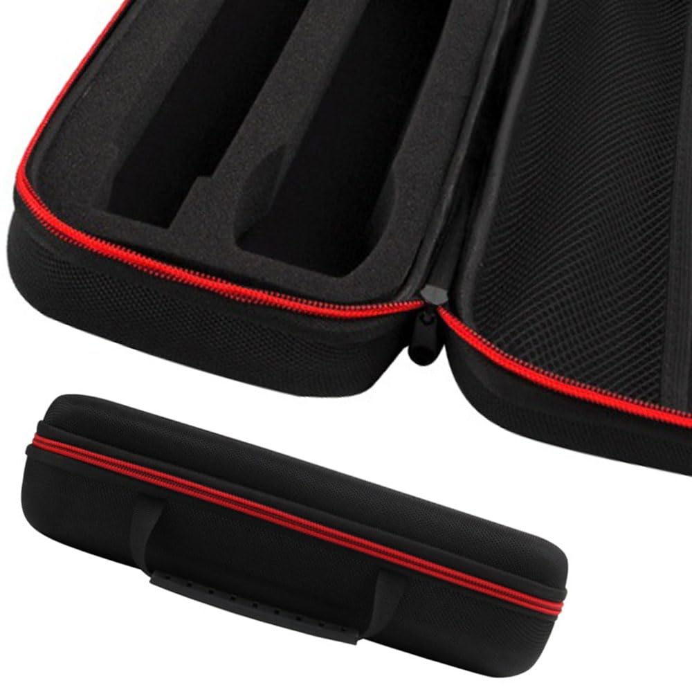 Sac de microphone, étui de voyage pour microphone avec double compartiment, étui rigide en EVA avec séparation des fentes, noir
