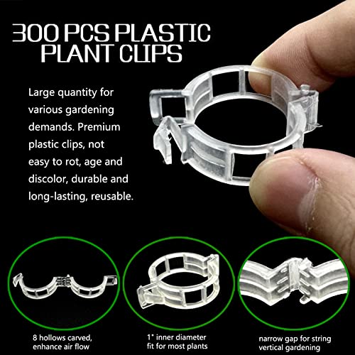 Dalzom® 300Pcs Tomato Clips, Plastic Trellis Clips Plant Support Clips, Plant Clips For Support, Grape Vine, Tomato Vine, Vegetables Plants, Garden Clips To Grow Upright Makes Plants Healthier #TOP1
