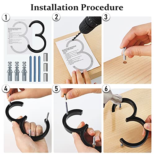 House Numbers For Outside, Gibolin 5 Inch Black Floating Metal Modern Address Numbers Garden Door Mailbox Decor Anti-Rust Visibility Signage With Nail Kit, Number 2 #TOP6