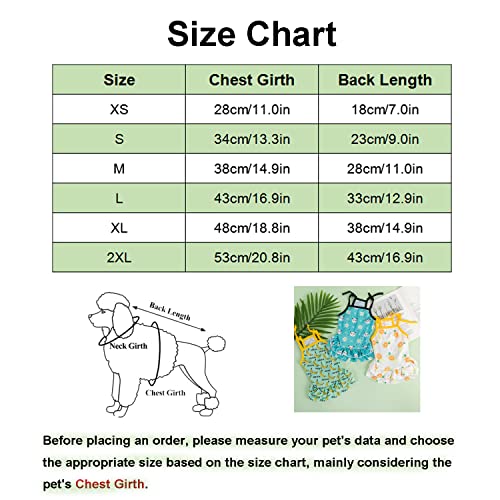 Pet Skirt, Cute Printed Puppy Summer Dress,Tank Top Suitable for Cat Small Medium Dog_M(Strawberry 2), M:Chest Girth:38cm/14.9in - Image 2