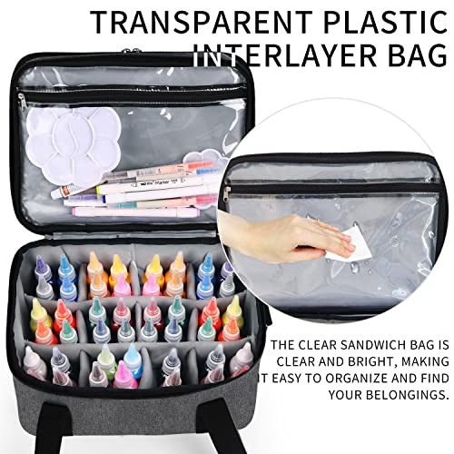 Altllen Acrylic Paint Organizer Paint Brush Holder Art Storage Case For Acrylic Paint Carry Case Craft Paint Storage Paint Containers With Lids Art/Craft Supplies Storage Tote Bag #TOP3