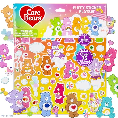 Image of Horizon Group USA Puffy Sticker Playset for Kids, Care Bears