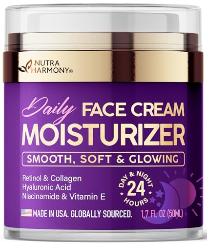 Face Moisturizer - Day & Night Face Cream - Collagen | Retinol | Hyaluronic Acid | Ceramides -...