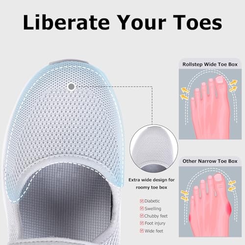 Image of Git-up Women's Arch Support Walking Shoes, Breathable Wide Toe Box Nursing Work Shoes for Plantar Fasciitis