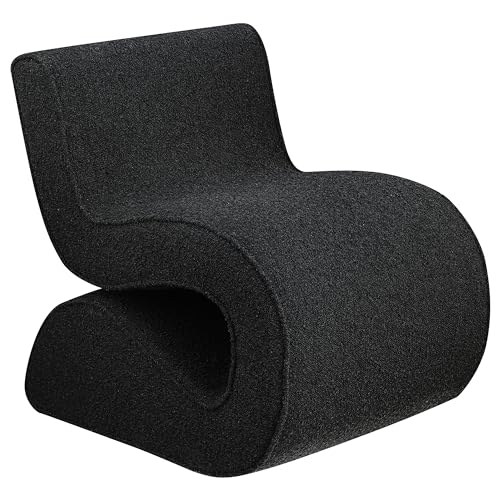 Coaster Home Furnishings - Ronea - Boucle Upholstered Armless Accent Chair with Curved Shape, Sinuous Form and Attached Cushions - Living Room - Charcoal - 903155