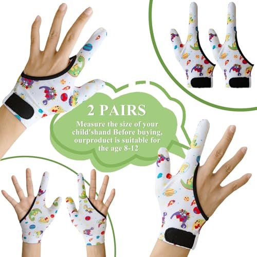 Image of 4pcs Thumb Sucking Guard Gloves Kids Anti Thumb Sucking Glove Chewy Compression Thumb Sucking Stop Nail Biting Finger Biting Glove for Kids Thumb Guard for Ages 5-12