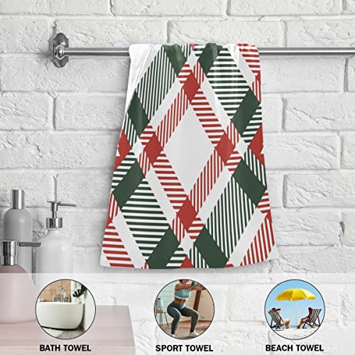 Giwawa Christmas Grid 2 Pcs Kitchen Hand Towels Classic Red White Green Buffalo Check Plaid Xmas Tree Highly Absorbent Soft Hanging Towels Tie Dye Kitchen Dish Towel Set For Home Decor #TOP5