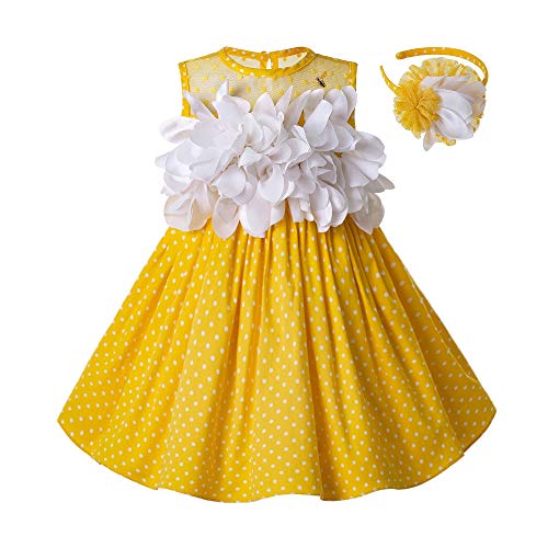 Pettigirl Girls Vintage Spring Easter Flower Polka Dot Clothing Kids Toddler Fashion Holiday Party Dresses Outfit
