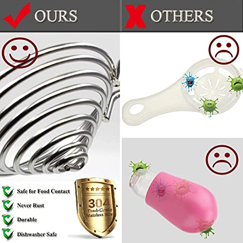 Separatore Bianco Uovo,Separatore di Uova in Acciaio Inossidabile Separatore di tuorli d'uovo Filtro da Cucina per Strumento di Cottura separatore di Utensili da Cucina - immagine 6