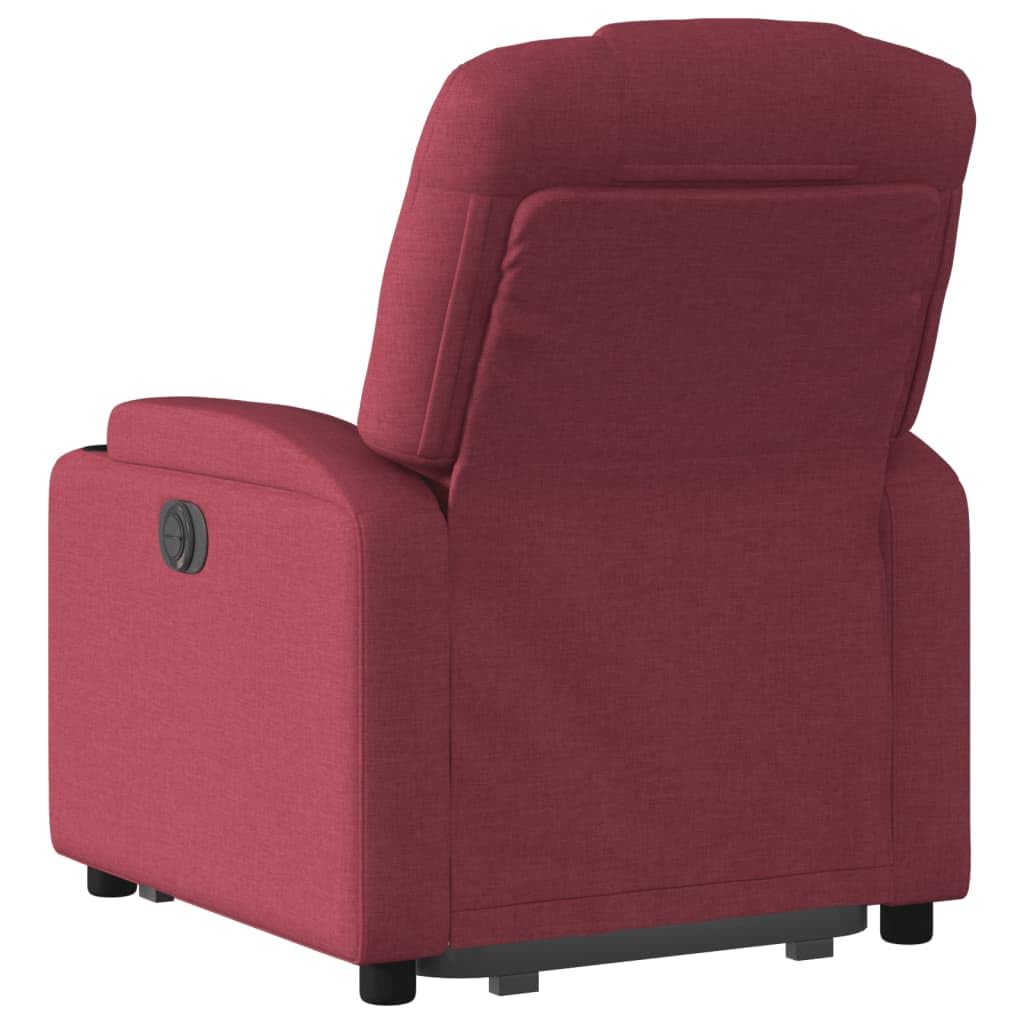 Homgoday Relaxsessel mit Aufstehhilfe Elektrisch Fernsehsessel Relaxsessel mit Liegefunktion, Aufstehsessel Seniorensessel Polstersessel Ruhesessel TV Sessel für Wohnzimmer Stoff Weinrot