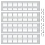 4Pcs Lüftungsgitter Alu, Alu Gitter Alu Lüftungsgitter Lüftungsblech Tür Lüftergitter Lüftungsgitter für Wohnmobile Lüftungsgitter Türlüftungsgitter für Schränke Schuhschränke Wohnmobil Küche 8X30cm