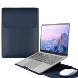 13 14 15 15.6 16 inch PU Leather Laptop Computer Sleeve Case Bag Stand Cover Pouch Suitable For Samsung/HP/Lenovo Tablet(Navy blue,12.5-13 inch)